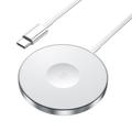 ESSAGER 3-en-1 Chargeur magnétique sans fil 15W pour iPhone 12 / 13 / 14 / 15 / 16, AirPods, iWatch Slim Charging Pad