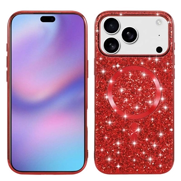 Coque iPhone 17 Pro à paillettes électrolytiques - Compatible MagSafe - Rouge