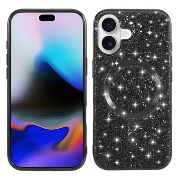 Coque iPhone 17 à paillettes électrolytiques - Compatible MagSafe - Noire
