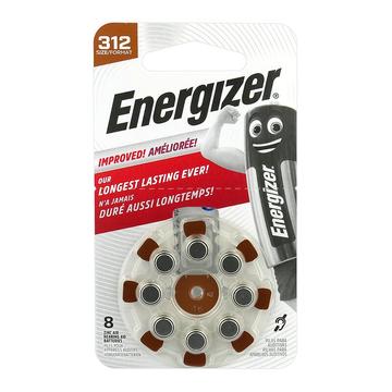 Piles Energizer 312/PR41 pour appareils auditifs - 8 Pcs.