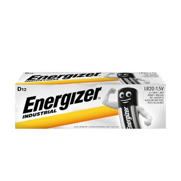 Piles alcalines Energizer Industrial LR20/D - 12 pièces