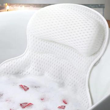 Oreiller ergonomique 4D pour baignoire - Blanc