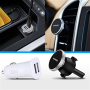 Kit de voiture essentiel - Chargeur USB double et support magnétique pour téléphone portable