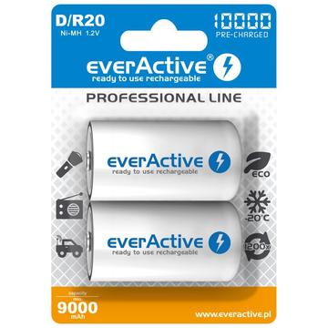 EverActive Professional Line EVHRL20-10000 Batteries D rechargeables 10000mAh - 2 Pcs.