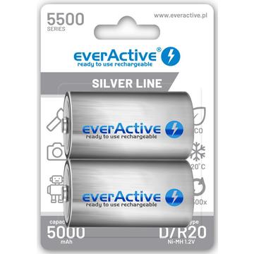 EverActive Silver Line EVHRL20-5500 Batteries D rechargeables 5500mAh - 2 Pcs.
