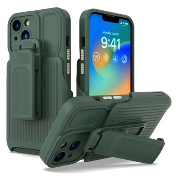 Coque Hybride iPhone 14 Plus avec Clip Ceinture Série Explorer - Vert Foncé