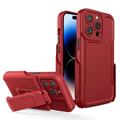 Coque Hybride iPhone 14 Pro Max avec Clip Ceinture Série Explorer - Rouge