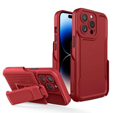 Coque Hybride iPhone 14 Pro Max avec Clip Ceinture Série Explorer - Rouge