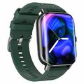 F12 2.02-inch Curved Screen Smart Watch with Encoder Bluetooth Calling Smart Bracelet with Health Monitoring - Noir / Vert