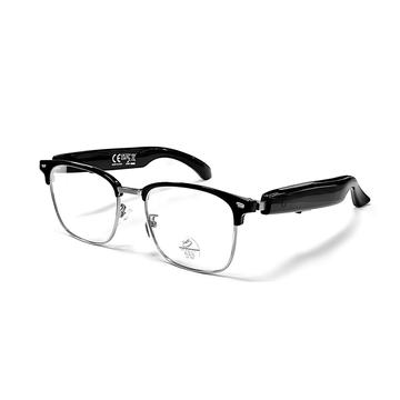 F20 Lunettes intelligentes avec traduction, musique/appels Bluetooth - Protection Anti-Blue Light - Argent / Noir