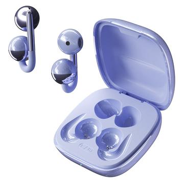 F22 Clip d\'oreille OWS Casque sans fil avec réduction du bruit ENC et Bluetooth 6.0 - Violet