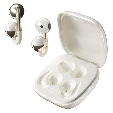 F22 Clip d\'oreille OWS Casque sans fil avec réduction du bruit ENC et Bluetooth 6.0 - Blanc