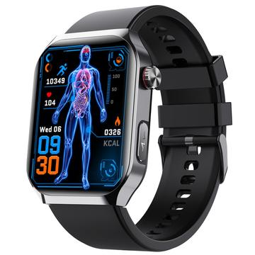 F700 Montre intelligente étanche avec SOS, ECG, sommeil et surveillance de la condition physique - bracelet en silicone