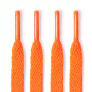 Lacets plats en polyester - 120cm - Orange fluo