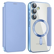 Étui à rabat Samsung Galaxy A35 avec fente pour carte - Compatible MagSafe - Bleu