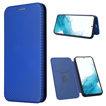 Étui à Rabat Samsung Galaxy A34 5G - Fibre de Carbone - Bleu