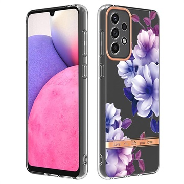 Coque Samsung Galaxy A33 5G en TPU - Série Flower - Bégonia Violet