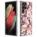 Coque Samsung Galaxy S22 Ultra 5G en TPU - Série Flower - Gardénia Rose