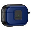 Apple AirPods Pro 2 Ecouteurs à Chargement Magnétique Etui TPU Boucle Couvre-Embout avec Mousqueton - Noir / Bleu