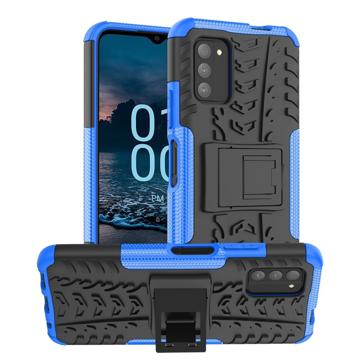 Coque Hybride Nokia G100 Antidérapante avec Béquille - Bleue / Noire