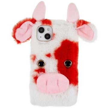 Coque Hybride iPhone 14 Plus - Fluffy Plush - Vache Rouge