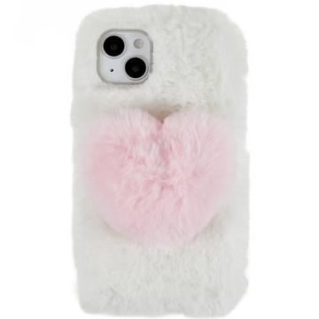 Coque iPhone 14 Plus en TPU - Plush Heart - Blanche