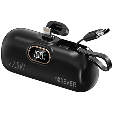 Forever MTB-100 Mini Power Bank Lightning 5000mAh - 22.5W - Noir