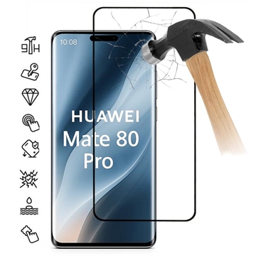 Protecteur d\'écran Huawei Mate 80 Pro en verre trempé Couverture complète - 9H - Bord noir
