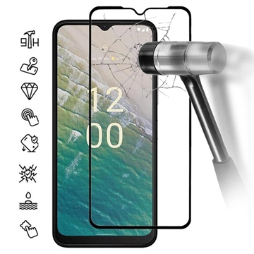 Protecteur d’Écran Nokia C32 en Verre Trempé Full Cover - Bord Noir