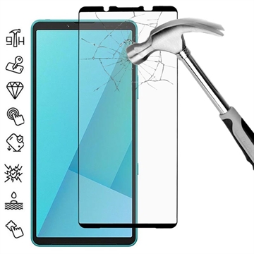 Protecteur d\'écran Sony Xperia 10 VII en verre trempé Couverture complète - 9H - Bord noir