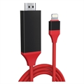 Adaptateur AV Full HD Lightning vers HDMI - iPhone, iPad, iPod (Satisfaisant Bulk) - Rouge