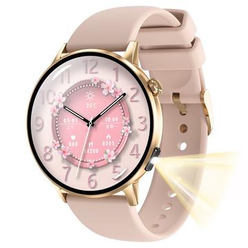 G34 Montre intelligente AMOLED 1,32" avec appels Bluetooth, surveillance de la santé et suivi de la condition physique - Rose