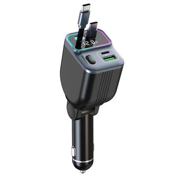 GC15 Chargeur de voiture 83W avec moniteur de tension en temps réel - Noir