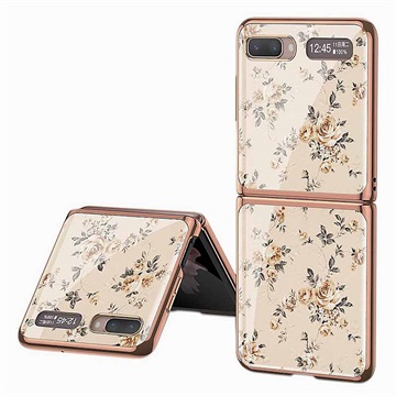 Coque Samsung Galaxy Z Flip GKK Flower Pattern - Beige