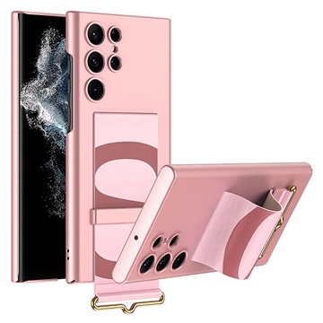 Coque Hybride Samsung Galaxy S22 Ultra 5G GKK avec Sangle - Rose