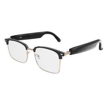 Lunettes intelligentes GS13 avec traduction AI, appels/musique Bluetooth - Noir / Or