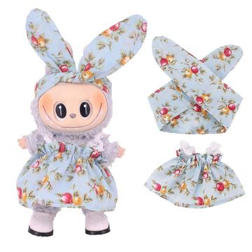 Ensemble robe et bandeau pour mini-figure Labubu 17cm - Bleu