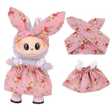Ensemble robe et bandeau pour mini-figure Labubu 17cm - Rose