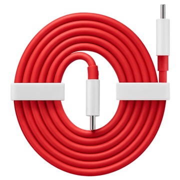 Câble USB Type-C OnePlus Warp Charge 5481100047 - 1m (Emballage ouvert - Bulk) - Rouge / Blanc