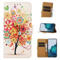Étui Portefeuille Samsung Galaxy A14 - Série Glam - Arbre en Fleurs / Multicolore