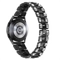 Bracelet Samsung Galaxy Watch4/Watch4 Classic/Watch5/Watch6 en Acier Inoxydable Glam - Noir