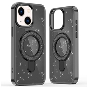 Coque hybride pailletée pour iPhone 15 avec Kickstand - Compatible MagSafe