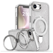 Coque hybride pailletée iPhone 16e avec Kickstand - Compatible MagSafe - Transparente