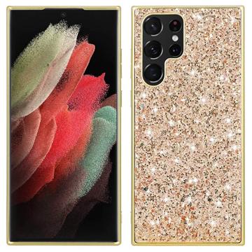 Coque Hybride Samsung Galaxy S23 Ultra 5G - Série Glitter - Doré