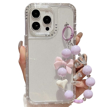 Coque hybride iPhone 16 Pro anti-chocs avec dragonne - Transparente