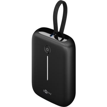 Goobay Banque d\'alimentation 10000mAh avec câble USB-C intégré - 20W - Noir
