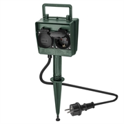 Goobay Prise de jardin à 4 voies avec piquet de terre - IP44