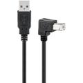 Goobay Câble USB coudé - A mâle/B mâle - 0.5m - Noir