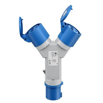 Goobay CEE Adapter - CEE Plug à 2x CEE Coupler - 16A, 3680W