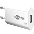 Goobay Compact Chargeur mural USB-A - 5W - Blanc